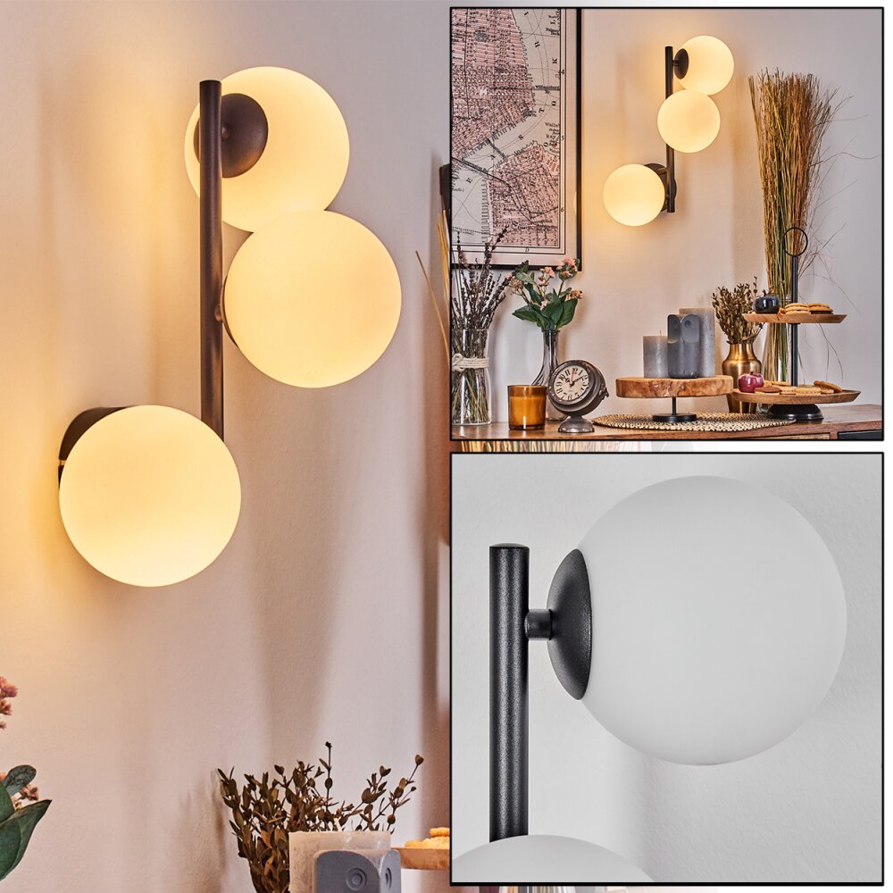 Chehalis Lampada a sfera, Applique 28 cm Bianco, 3-Luci main product photo