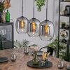 Apedo Lampadario a sospensione, Lampada a sospensione Chiaro, Grigio fumo, 3-Luci
