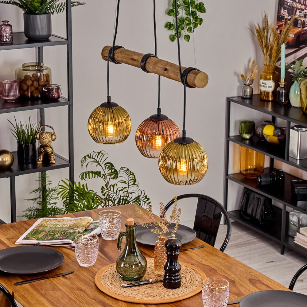 Ripoll Lampadario a sospensione, Lampada a sfera, Lampada a sospensione Écru, Nero, 3-Luci main product photo