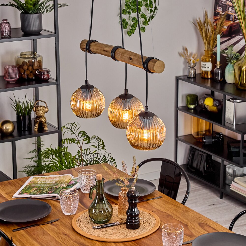 Ripoll Lampadario a sospensione, Lampada a sfera, Lampada a sospensione Écru, Nero, 3-Luci main product photo