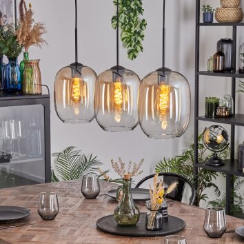 Apedo Lampadario a sospensione, Lampada a sospensione Ambrato, Chiaro, 3-Luci