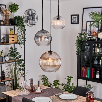 Koyoto Lampadario a sospensione, Lampada a sfera, Lampada a sospensione 30 cm Nero, 3-Luci Koyoto Lampadario a sospensione, Lampada a sfera, Lampada a sospensione 30 cm Nero, 3-Luci