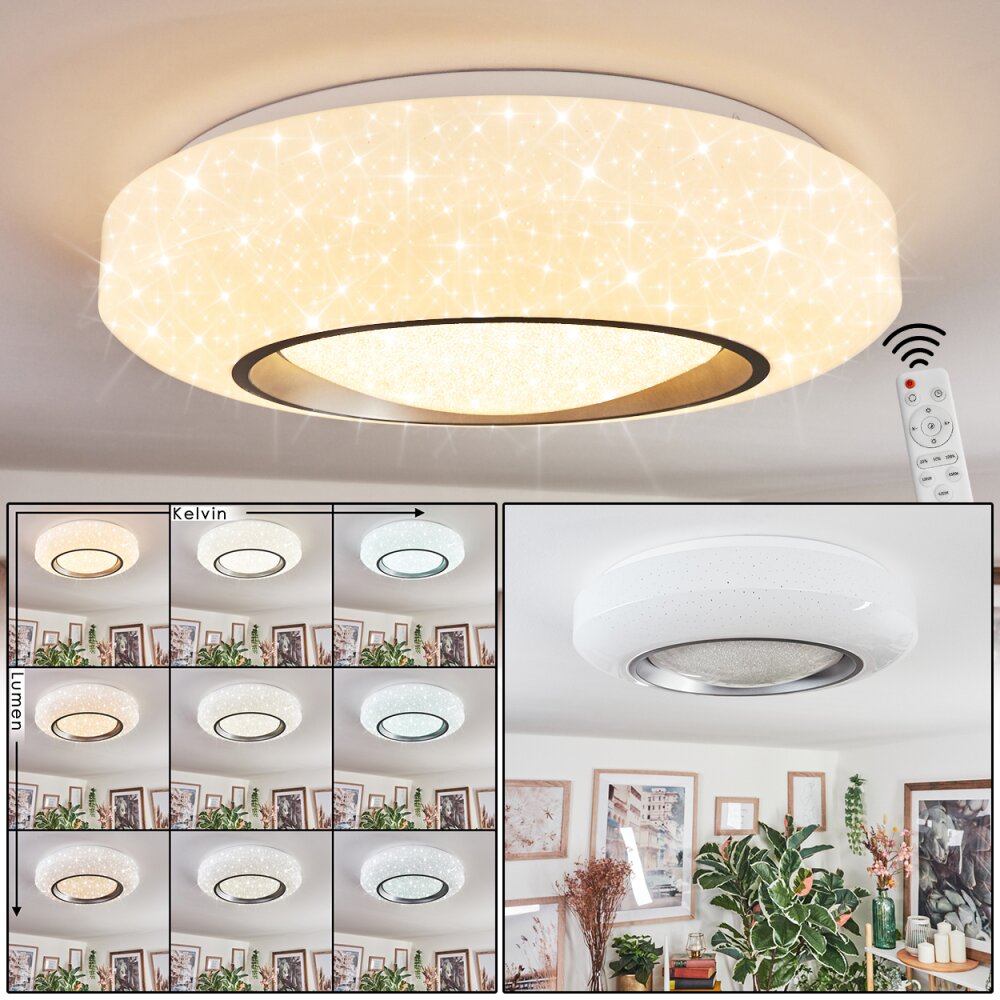 Dayen Plafoniera LED Argento, Bianco, 1-Luce, Telecomando main product photo