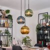 Koyoto Lampadario a sospensione, Lampada a sfera, Lampada a sospensione Nero, 3-Luci