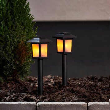 Eglo Z_SOLAR Lampioncino Segnapasso set x 2 LED Nero, 2-Luci