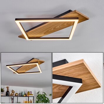 Cabanas Plafoniera LED Aspetto del legno, Nero, 1-Luce