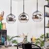 Ripoll Lampadario a sospensione, Lampada a sfera, Lampada a sospensione Cromo, Chiaro, Grigio fumo, 3-Luci