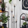 Gastor Lampada da terra 30 cm Legno scuro, Nero, 4-Luci