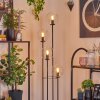 Gastor Lampada da terra 30 cm Legno scuro, Nero, 4-Luci