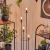 Gastor Lampada da terra 30 cm Legno scuro, Nero, 4-Luci