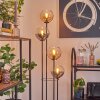 Koyoto Lampada da terra 30 cm Legno scuro, Nero, 4-Luci