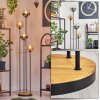 Koyoto Lampada da terra 30 cm Legno scuro, Nero, 4-Luci