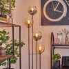 Koyoto Lampada da terra 30 cm Legno scuro, Nero, 4-Luci