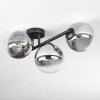 Chehalis Plafoniera, Lampada a sfera Chiaro, Grigio fumo, 3-Luci