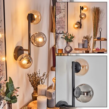 Chehalis Lampada a sfera, Applique Ambrato, Grigio fumo, 3-Luci