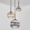Koyoto Lampadario a sospensione, Lampada a sfera, Lampada a sospensione Ambrato, Chiaro, Grigio fumo, 3-Luci