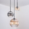 Koyoto Lampadario a sospensione, Lampada a sfera, Lampada a sospensione Ambrato, Chiaro, Grigio fumo, 3-Luci