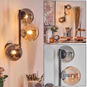 Chehalis Lampada a sfera, Applique Ambrato, Grigio fumo, 3-Luci