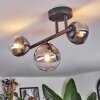Chehalis Plafoniera, Lampada a sfera Chiaro, Grigio fumo, 3-Luci