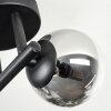 Chehalis Plafoniera, Lampada a sfera Chiaro, Grigio fumo, 3-Luci