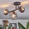 Chehalis Plafoniera, Lampada a sfera Chiaro, Grigio fumo, 3-Luci