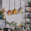 Koyoto Lampadario a sospensione, Lampada a sfera, Lampada a sospensione Cromo, Oro, Chiaro, Ramato, Grigio fumo, 3-Luci