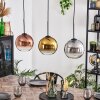 Koyoto Lampadario a sospensione, Lampada a sfera, Lampada a sospensione Cromo, Oro, Chiaro, Ramato, Grigio fumo, 3-Luci