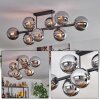 Gastor Plafoniera, Lampada a sfera Cromo, Grigio fumo, 8-Luci