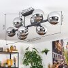 Gastor Plafoniera, Lampada a sfera Cromo, Grigio fumo, 8-Luci