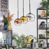 Koyoto Lampadario a sospensione, Lampada a sfera, Lampada a sospensione Cromo, Oro, Chiaro, Ramato, Grigio fumo, 3-Luci
