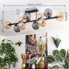 Gastor Plafoniera, Lampada a sfera Ambrato, Grigio fumo, 10-Luci