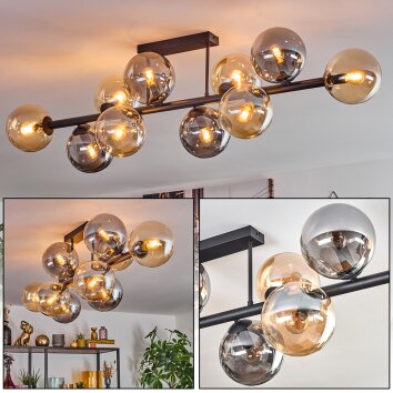 Gastor Plafoniera, Lampada a sfera Ambrato, Grigio fumo, 10-Luci
