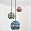 Koyoto Lampadario a sospensione, Lampada a sfera, Lampada a sospensione 30 cm Blu, Verde, Ramato, 3-Luci