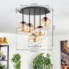 Gastor Plafoniera, Lampada a sfera 45 cm Ambrato, Chiaro, 5-Luci