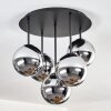 Gastor Plafoniera, Lampada a sfera 45 cm Cromo, Grigio fumo, 5-Luci