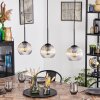 Koyoto Lampadario a sospensione, Lampada a sfera, Lampada a sospensione Ambrato, Chiaro, 3-Luci