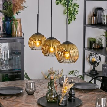 Koyoto Lampadario a sospensione, Lampada a sfera, Lampada a sospensione Oro, Chiaro, 3-Luci