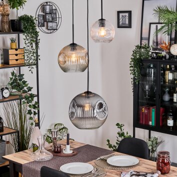Koyoto Lampadario a sospensione, Lampada a sfera, Lampada a sospensione, Lampada a sospensione a cluster 30 cm Ambrato, Chiaro, Grigio fumo, 3-Luci Koyoto Lampadario a sospensione, Lampada a sfera, Lampada a sospensione, Lampada a sospensione a cluster 30 cm Ambrato, Chiaro, Grigio fumo, 3-Luci