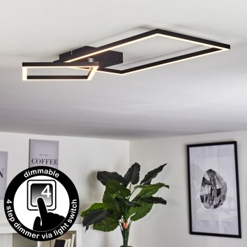 Doyon Plafoniera LED Nero, 1-Luce