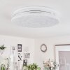 Savardeix Plafoniera LED Cromo, Bianco, 1-Luce, Telecomando, Cambia colore