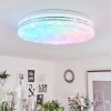 Savardeix Plafoniera LED Cromo, Bianco, 1-Luce, Telecomando, Cambia colore