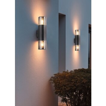 Illuminazione Trio Leuchten HOOSIC Applique Nero, 2-Luci