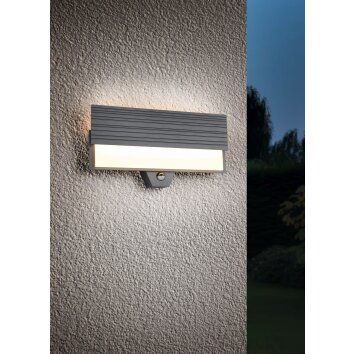 Illuminazione Trio Leuchten MARIZA Applique LED Antracite, 1-Luce, Sensori di movimento