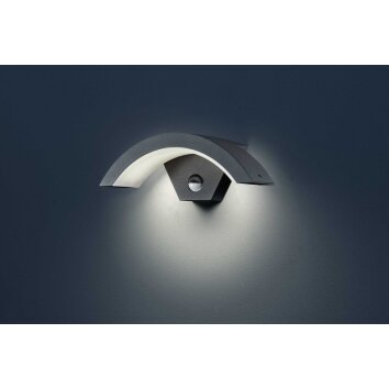 Illuminazione Trio Leuchten Wandleuchte Lampada da parete per esterno LED Antracite, 1-Luce, Sensori di movimento
