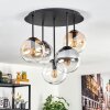 Gastor Plafoniera, Lampada a sfera 45 cm Ambrato, Chiaro, Grigio fumo, 5-Luci