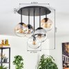 Gastor Plafoniera, Lampada a sfera 45 cm Ambrato, Chiaro, Grigio fumo, 5-Luci