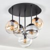 Gastor Plafoniera, Lampada a sfera 45 cm Ambrato, Chiaro, Grigio fumo, 5-Luci