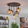 Gastor Plafoniera, Lampada a sfera 45 cm Ambrato, Chiaro, Grigio fumo, 5-Luci