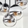 Gastor Plafoniera, Lampada a sfera 45 cm Cromo, Chiaro, Grigio fumo, 5-Luci