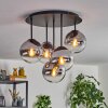 Gastor Plafoniera, Lampada a sfera 45 cm Cromo, Chiaro, Grigio fumo, 5-Luci